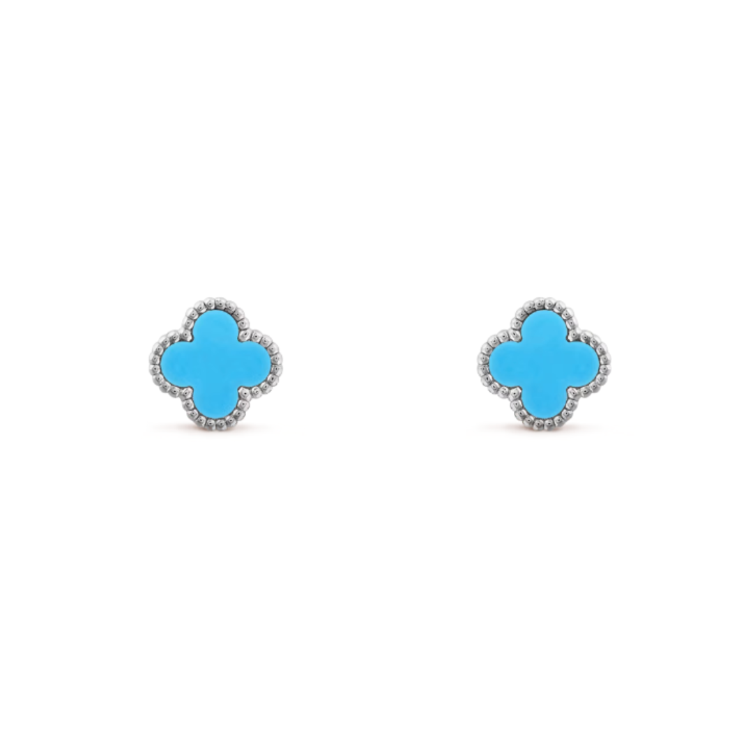QUADRIFOGLIO ORECCHINI | BLU ARGENTO