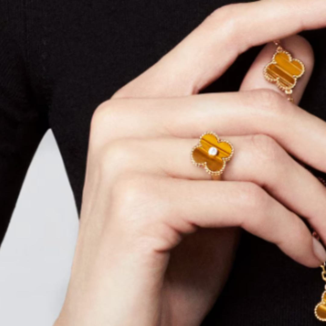 QUADRIFOGLIO ANELLO | ORO ARANCIONE