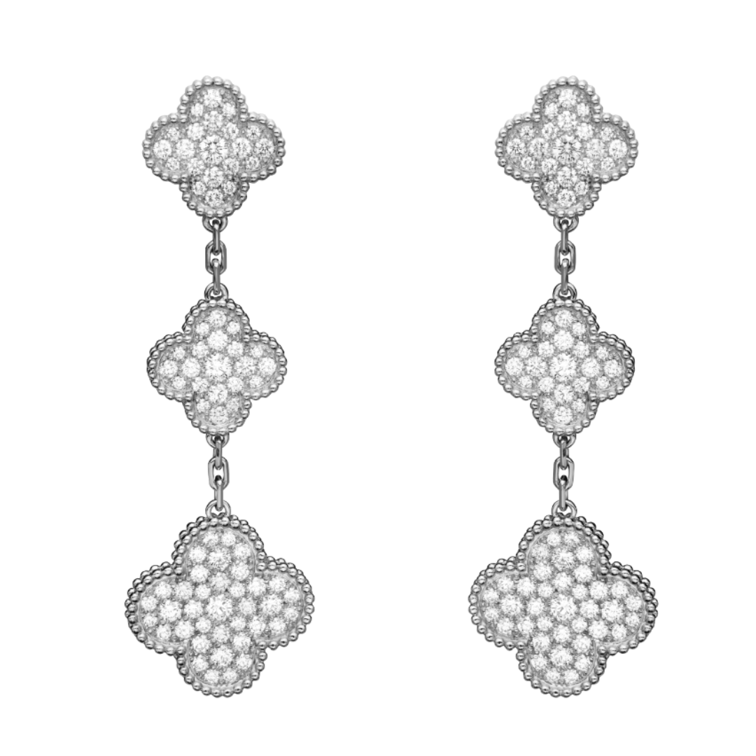 QUADRIFOGLIO DREIER ORECCHINI | DIAMANTE ARGENTO