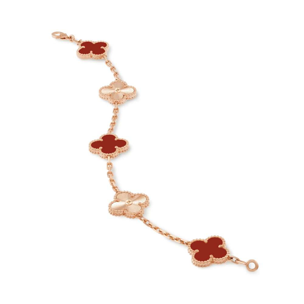 QUADRIFOGLIO BRACCIALETTO | ROSA ORO ROSSO