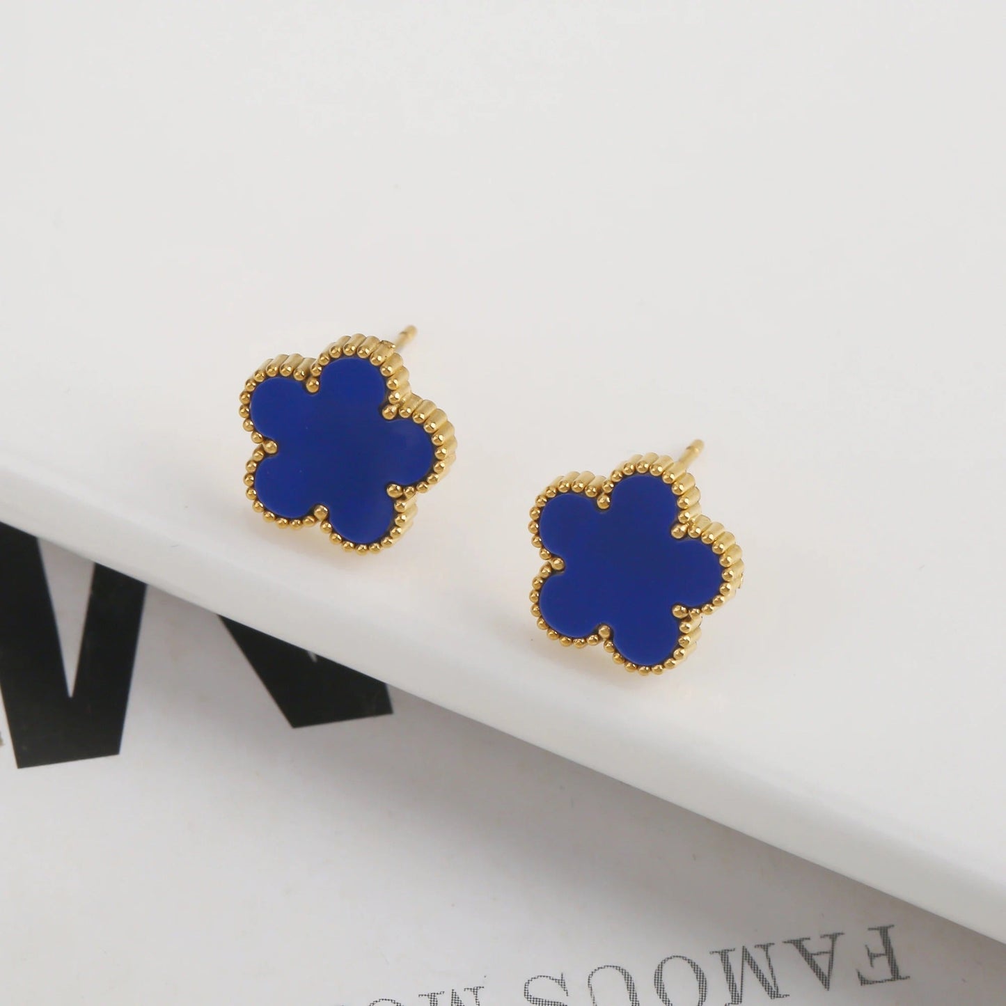 QUADRIFOGLIO | ORECCHINI BLU