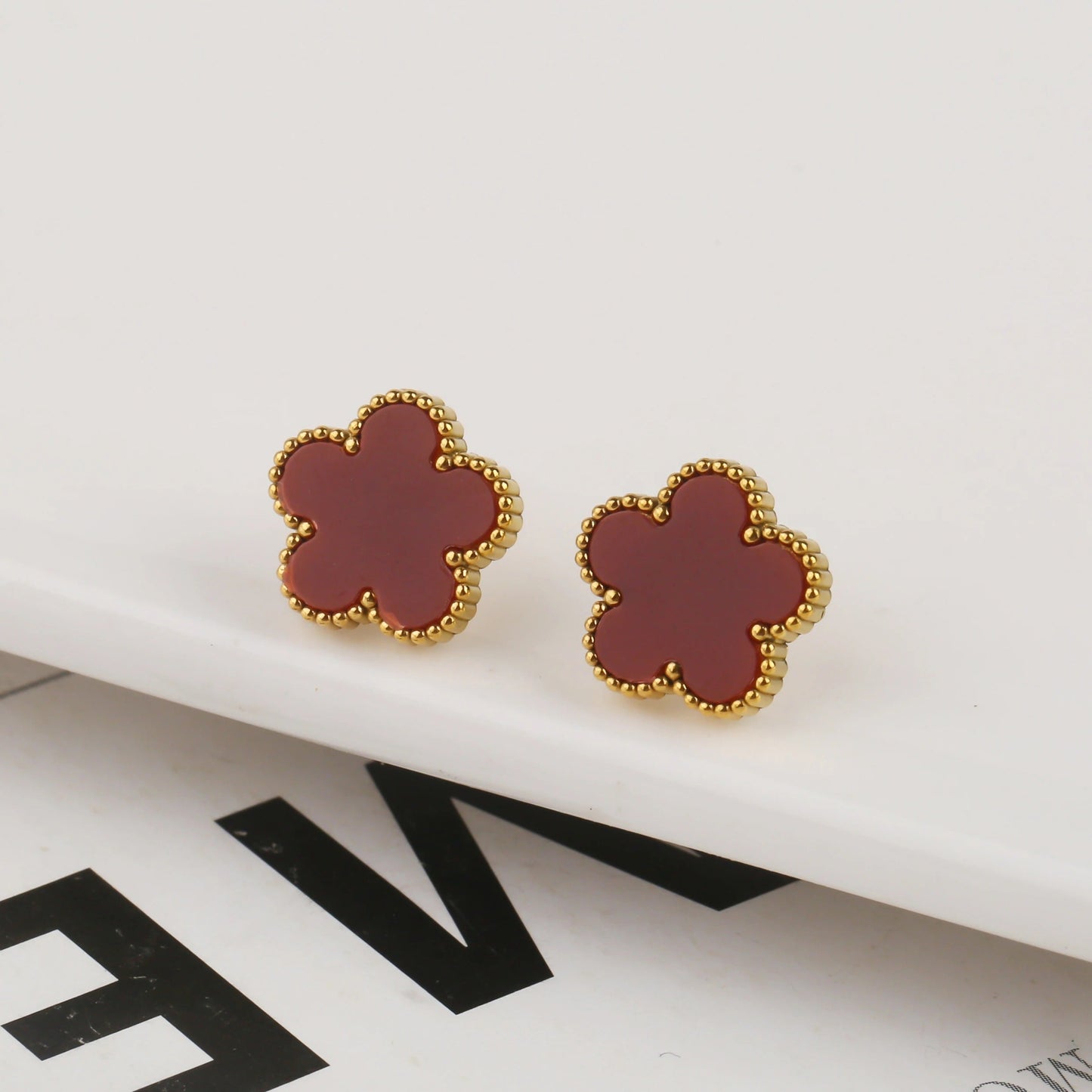 QUADRIFOGLIO | ORECCHINI ROSSO