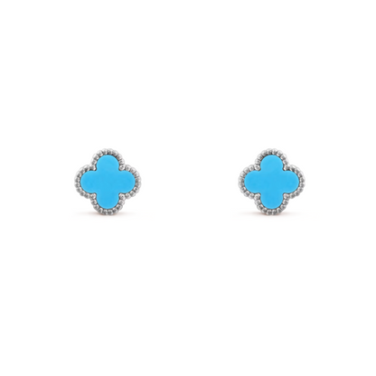 QUADRIFOGLIO ORECCHINI | BLU ARGENTO