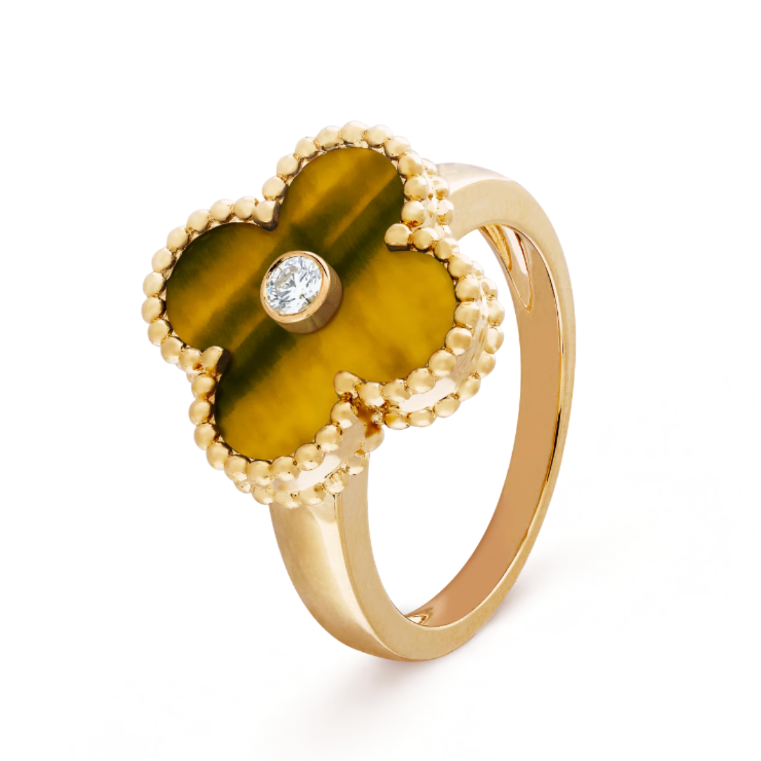 QUADRIFOGLIO ANELLO | ORO ARANCIONE