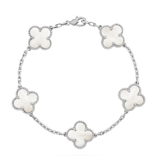 QUADRIFOGLIO BRACCIALETTO | ARGENTO BIANCO