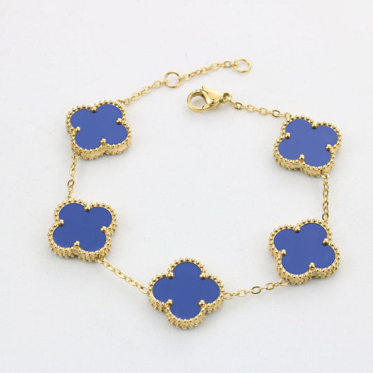 QUADRIFOGLIO BRACCIALETTO | ORO BLU